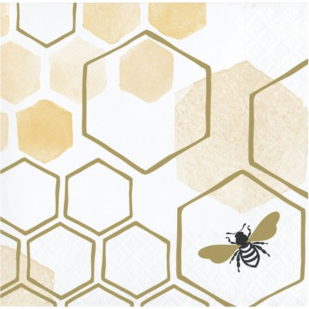 CREATIVE CONVERTING Honeycomb Beverage Napkins, 5"x5", 192PK 354600